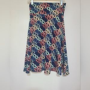 Lularoe Cassie, high waist/boho pattern skirt, NWOT, Size S Blue print